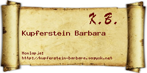 Kupferstein Barbara névjegykártya